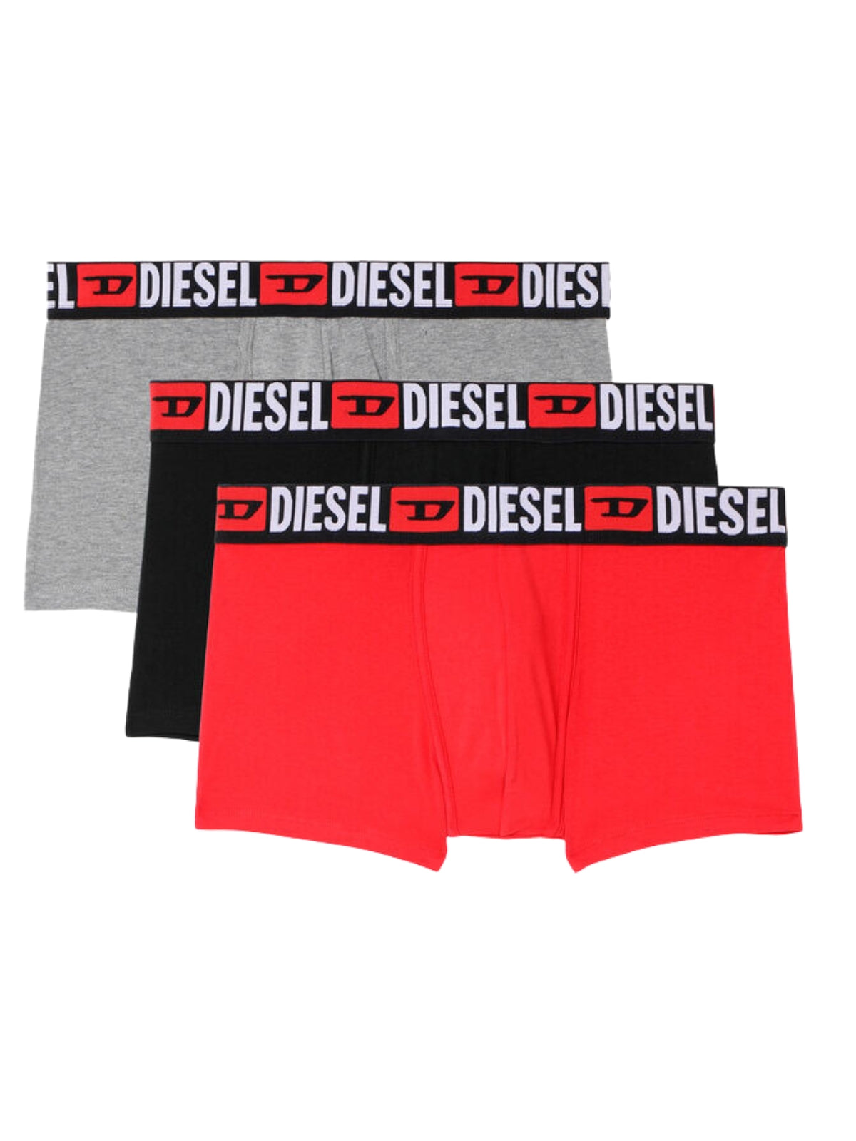 Diesel Boxer Shorts Damien 3 Pack Red-Black-Grey